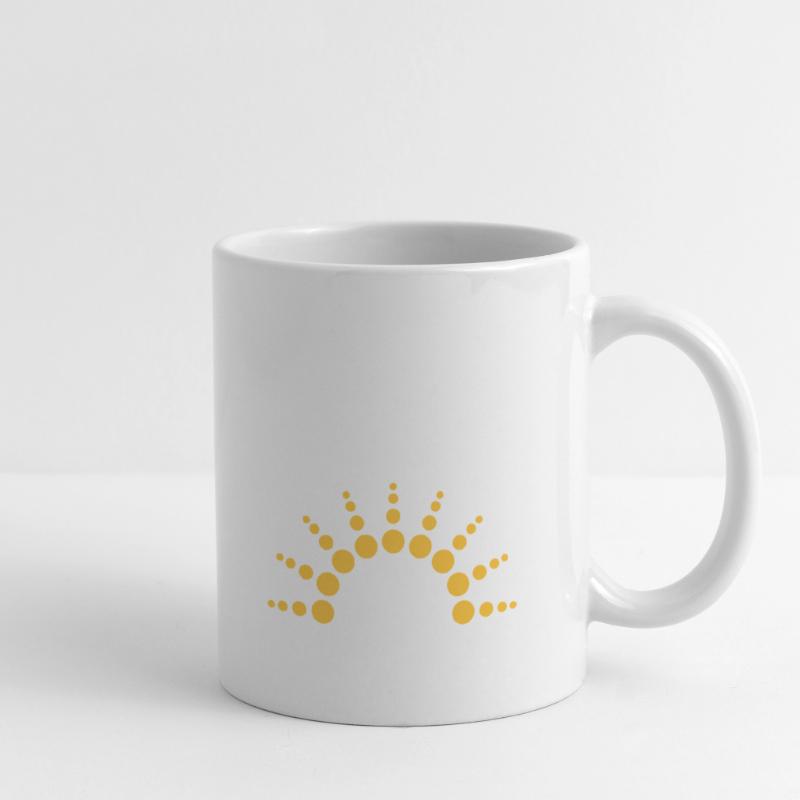 Half-circle circles points Sun logo Mug