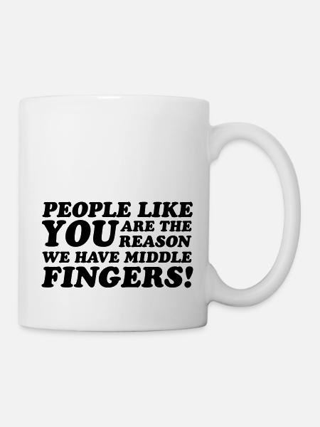 Middle Fingers - Tasse - Weiß