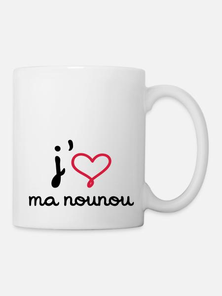 J'aime ma nounou - Mug blanc - blanc