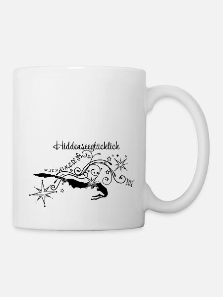 Hiddenseeglücklich logo - Tasse - Weiß