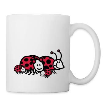 Ladybug family dad mom kids parents - Mug - white - Right