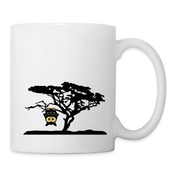 Chouette à l'envers sur les différentes pentes arb - Mug blanc - blanc - Droite