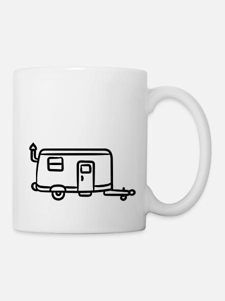 camp , camping, camping , caravan, trekking , hiki - Tasse - Weiß