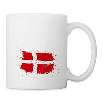 Denmark Flag - Vintage Look - Tasse - Weiß - Rechts
