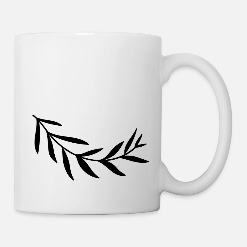 Branche branche feuille feuilles plante nature arbuste branches - Mug blanc - blanc
