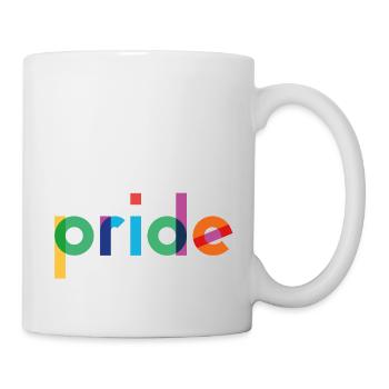 Pride - Typographie arc-en-ciel - Mug blanc - blanc - Droite