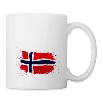 Norway Flag - Vintage Look - Tasse - Weiß - Rechts