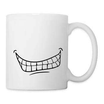 Grinning Evil Horror Mouth Smile Comic Teeth - Mug - white - Right