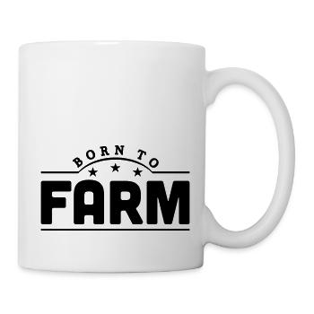 born to farm banner - Mug - white - Right