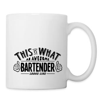 awesome bartender looks like pro design - Mug - white - Right