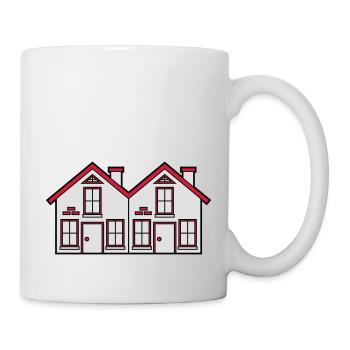 doppelhaus 2 häuser nachbarn nachbarschaft kleines - Tasse - Weiß - Rechts