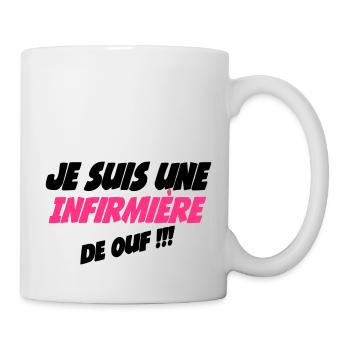 Je suis une infirmière de ouf - Tasse - Weiß - Rechts