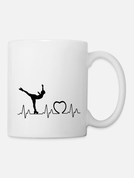 Heartbeat mit Herz roll1 - Tasse - Weiß