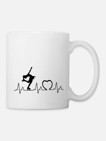 Heartbeat mit Herz roll2 - Tasse - Weiß