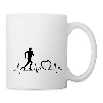Heartbeat avec joggeur coeur1 - Mug blanc - blanc - Droite