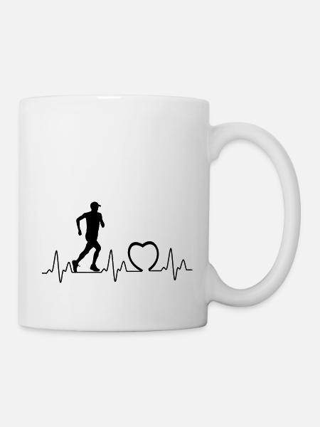 Heartbeat avec joggeur coeur1 - Mug blanc - blanc