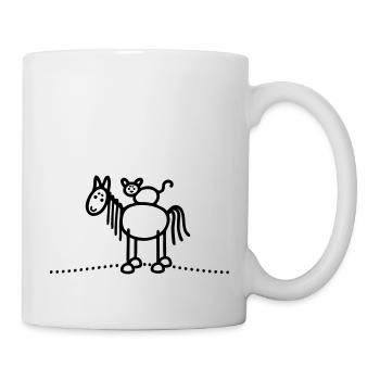 Pferd Katze - Tasse - Weiß - Rechts