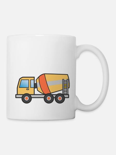 Béton malaxeur cadeau camion cadeau enfants motif - Mug blanc - blanc