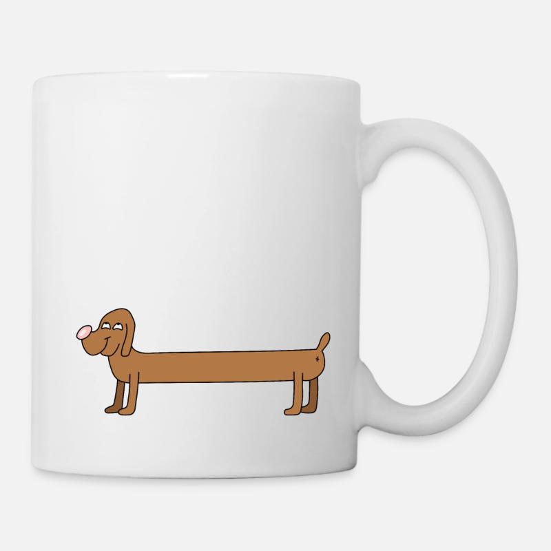 Happy long dachshund - Mug - white