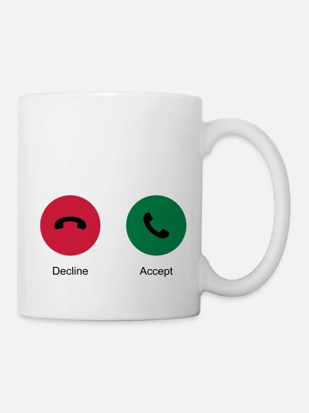 Decline Accept (Phone Call) - Mug - white