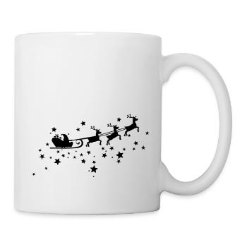 Christkind mit Schlitten am Sternenhimmel - Tasse - Weiß - Rechts