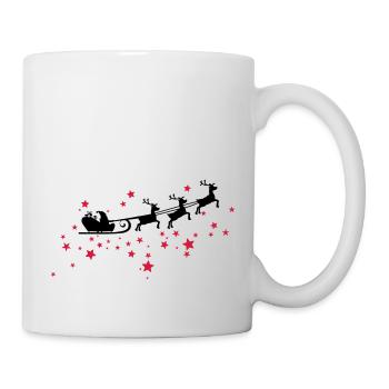 Christkind mit Schlitten am Sternenhimmel - Tasse - Weiß - Rechts