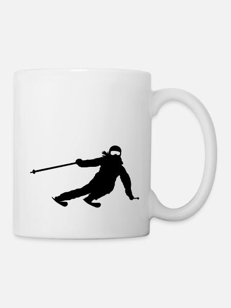Skifahrerin - Tasse - Weiß