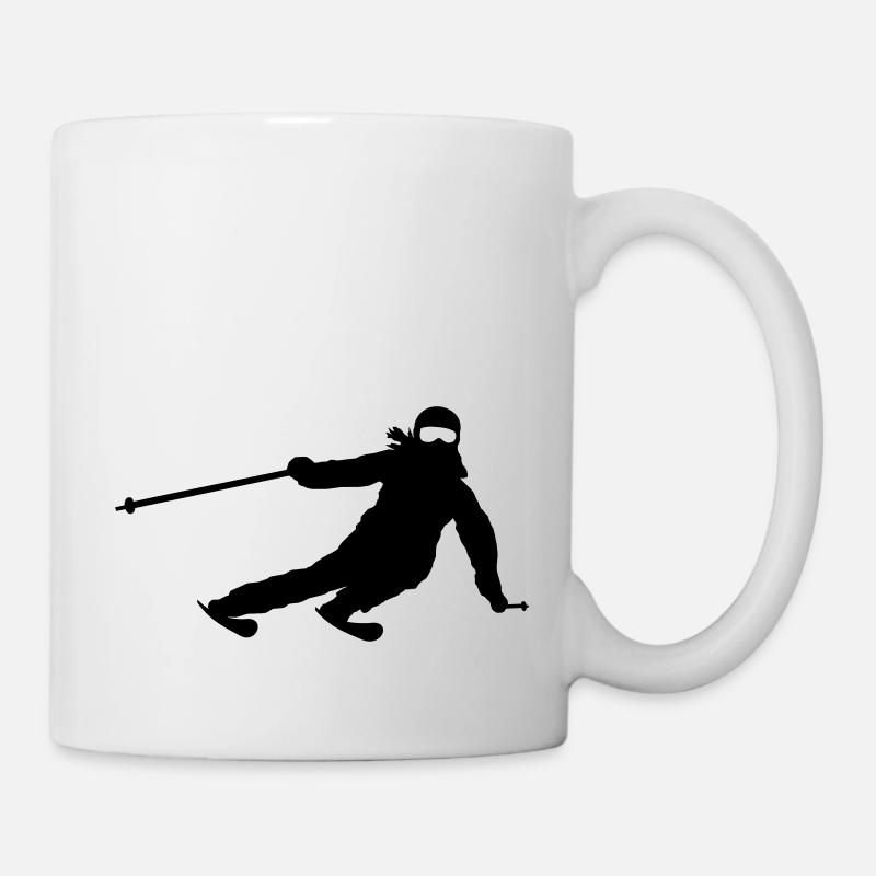 Skifahrerin - Tasse - Weiß