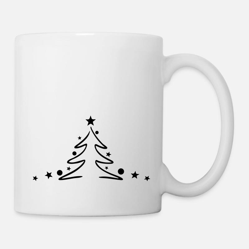 Weihnachten - Baum Kugeln - Tasse - Weiß