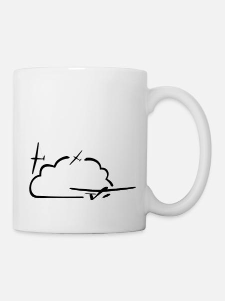 wolke mit segelflugzeugen - Tasse - Weiß