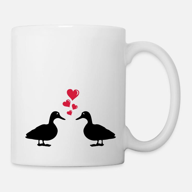 ducks_in_love_01 - Tasse - Weiß