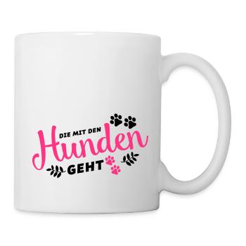 die mit den hunden geht pfote - Tasse - Weiß - Rechts