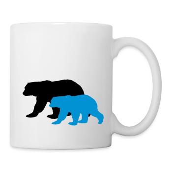bears silhouettes - Tasse - Weiß - Rechts