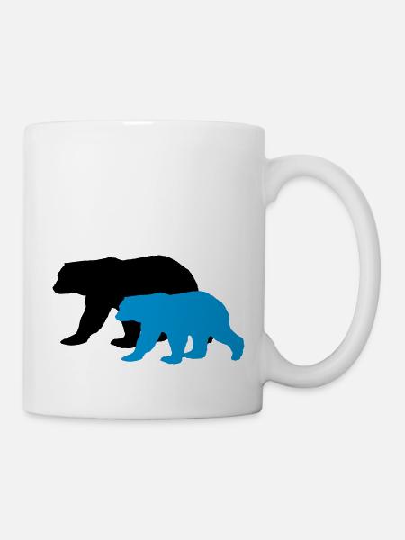bears silhouettes - Tasse - Weiß
