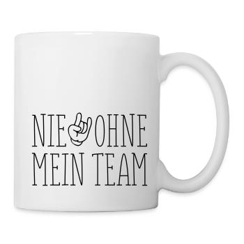 nie ohne mein team hand - Tasse - Weiß - Rechts