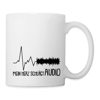 mein herz schlägt audio - Tasse - Weiß - Rechts