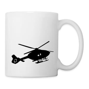 helikopter silhouette - Tasse - Weiß - Rechts