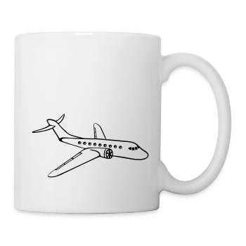 linienflugzeug flugzeug fliegen pilot urlaub reise - Tasse - Weiß - Rechts