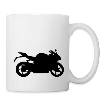 motorrad silhouette - Tasse - Weiß - Rechts