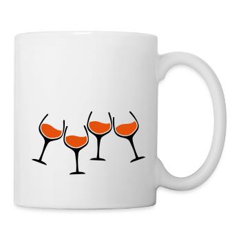 rotwein glaeser anstossen - Tasse - Weiß - Rechts