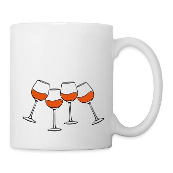 rotwein glaeser anstossen - Tasse - Weiß - Rechts