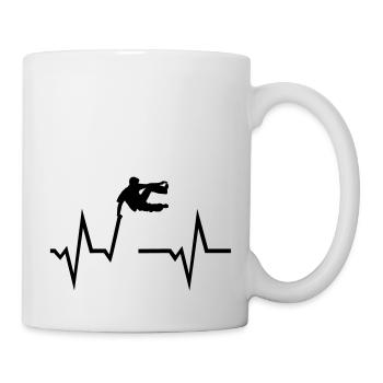 Parkour Freerunning & ECG Heartbeat - Mug - white - Right