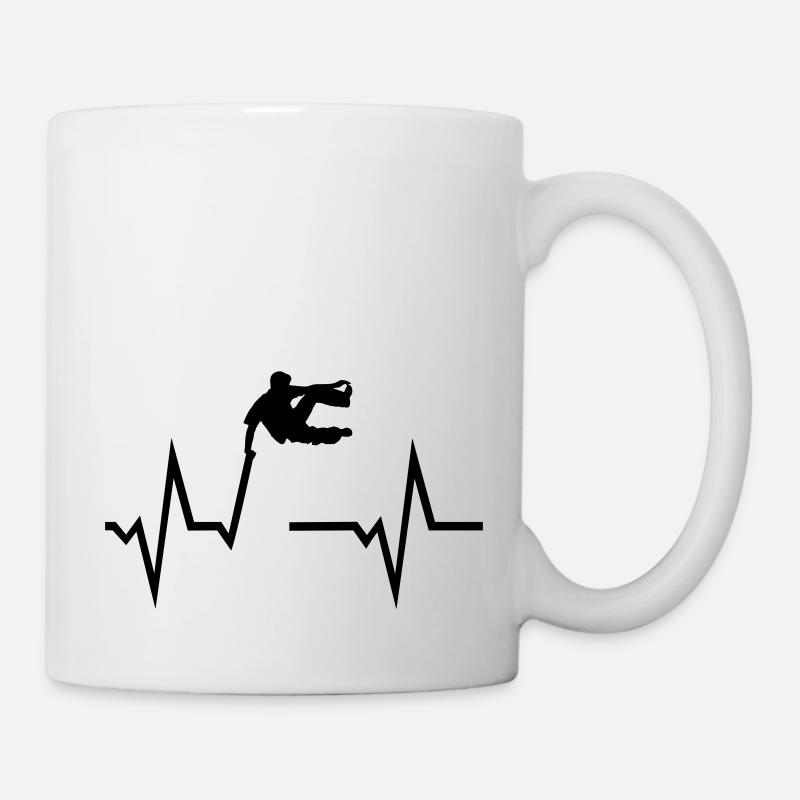 Parkour Freerunning & ECG Heartbeat - Mug - white