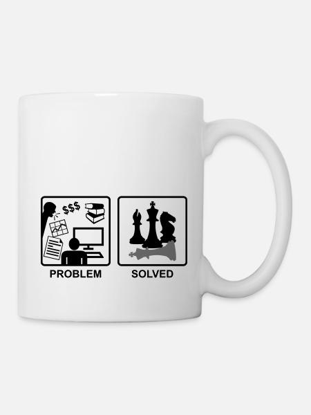 Schach löst Probleme - Tasse - Weiß