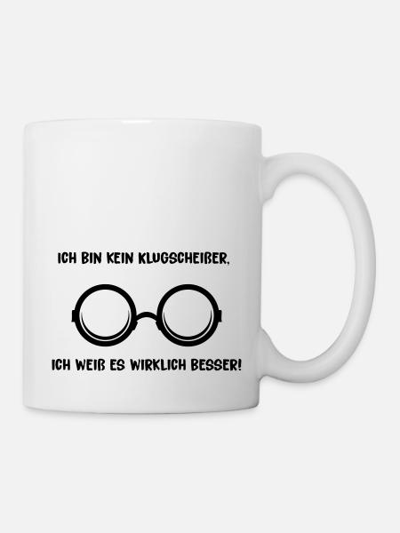 klugscheisser - Tasse - Weiß