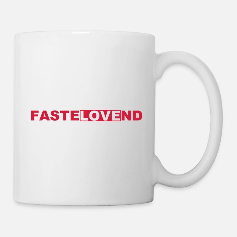 "Fastelovend" mit LOVE - Tasse - Weiß