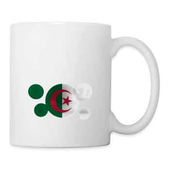 Algeria flag on bubbles - Mug - white - Right