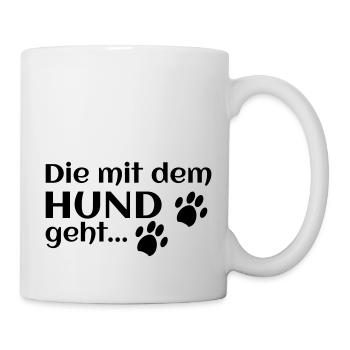 die mit dem hund geht - Tasse - Weiß - Rechts