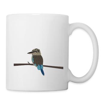 Lachender Hans - Kookaburra ohne Hintergrund - Tasse - Weiß - Rechts