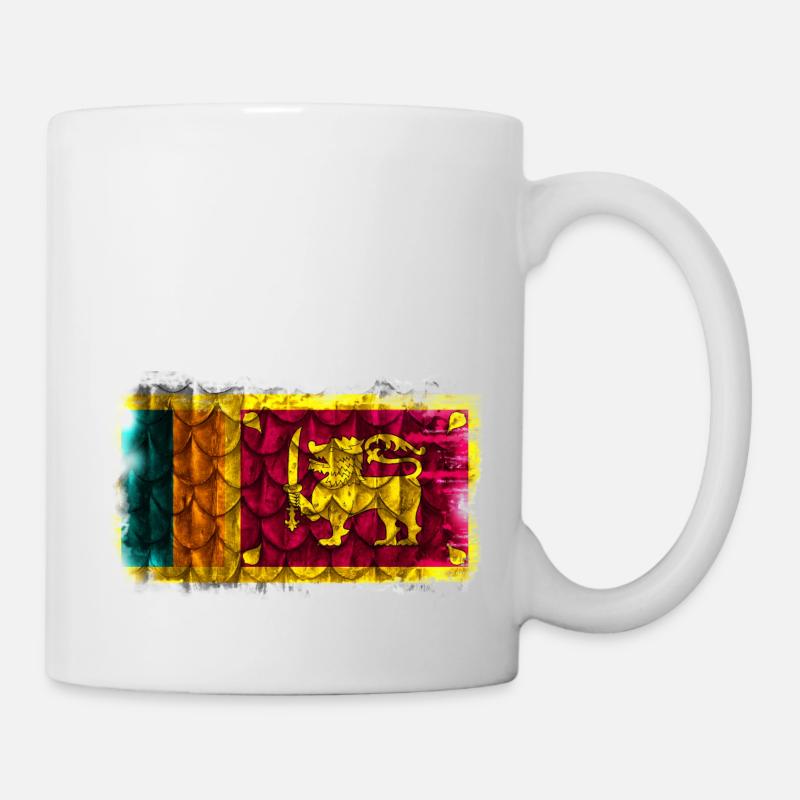 Sri Lanka Flagge mit Federn - Tasse - Weiß